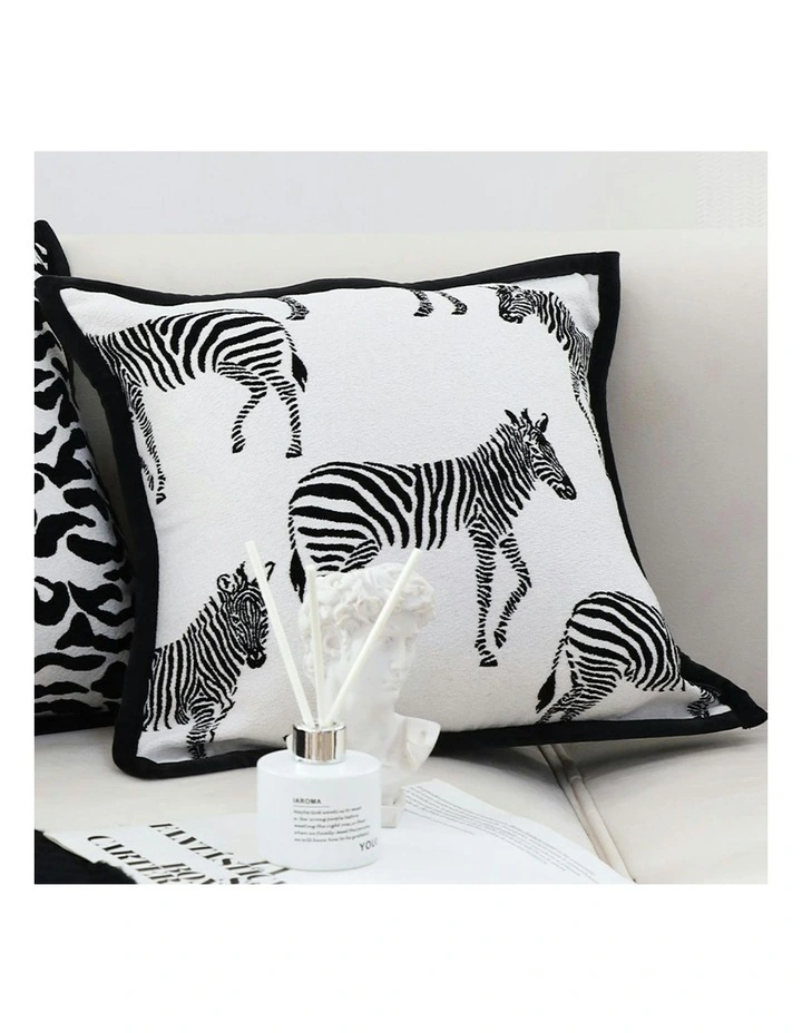 Light Luxury Zebra Cushion 2x 45cm in Black and White image 5