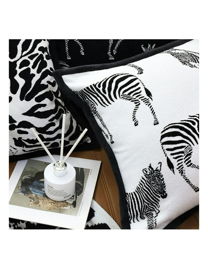 Light Luxury Zebra Cushion 2x 45cm in Black and White image 6
