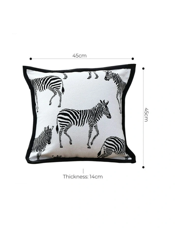 Light  Luxury Zebra Cushion 2x 45cm in Black and White image 7