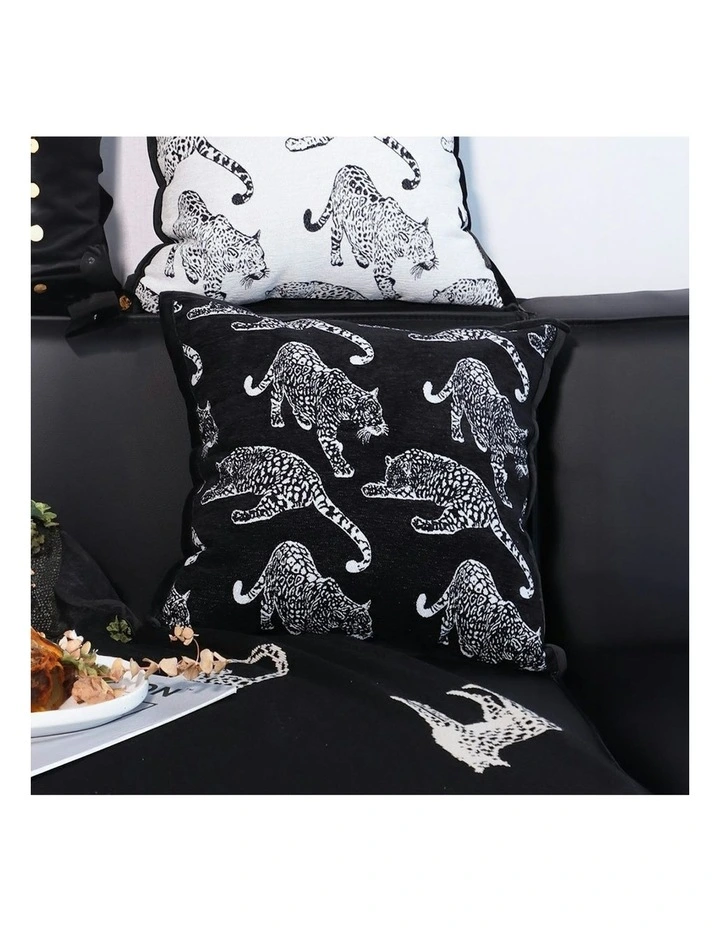 Cat Paradise Throw Pillow 45cm x2 in Black image 3