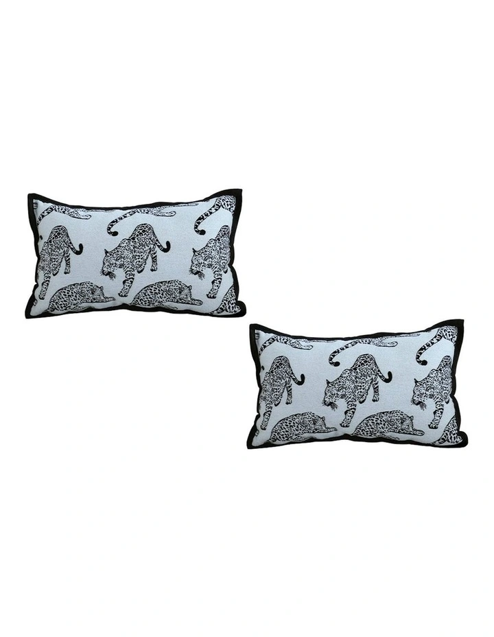 Light Luxury Lumbar Throw Pillow 30cm x2 in White image 1