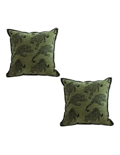 Light Luxury Zebra Cushion Throw Pillow 40cm x2 in Green
