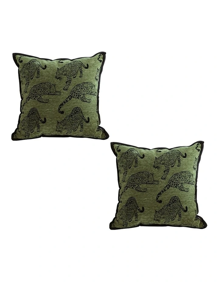 Light Luxury Zebra Cushion Throw Pillow 40cm x2 in Green image 1