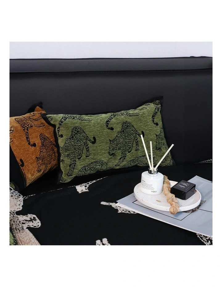 Leopard Lumbar Throw Pillow 30cm x2 in Green image 7