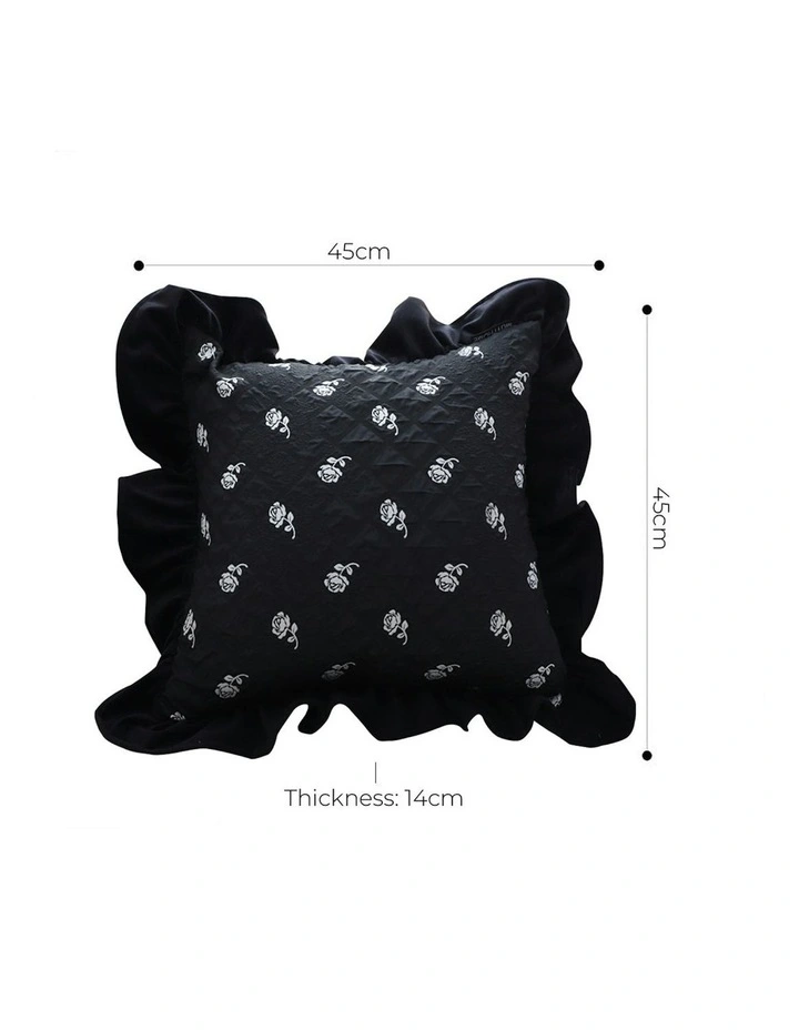 Throw Pillow 45cm x2 in Black image 5