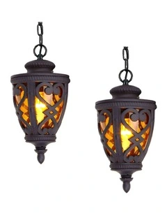Vintage Lamp 2X 48cm  Aluminum Glass Lantern Chandelier for Home Decor