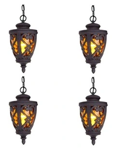 Vintage Lamp 4X 48cm  Aluminum Glass Lantern Chandelier for Home Decor