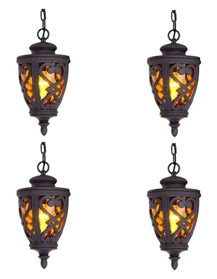 Vintage Lamp 4X 48cm Aluminum Glass Lantern Chandelier for Home Decor image 1