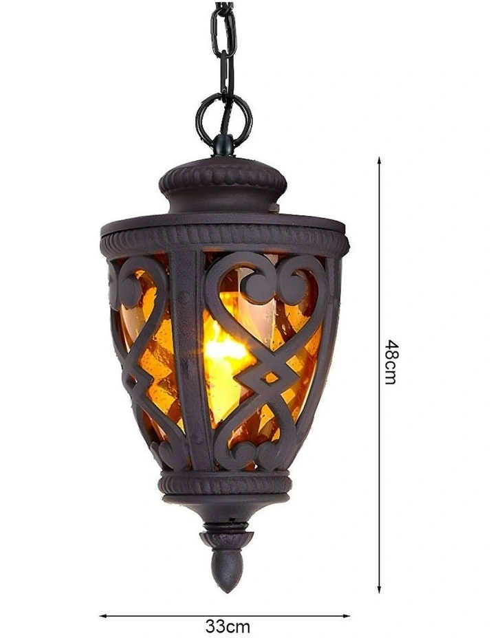 Vintage Lamp 4X 48cm Aluminum Glass Lantern Chandelier for Home Decor image 5