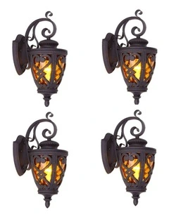 Vintage Outdoor Wall Lantern 4x 57cm in Dark Brown