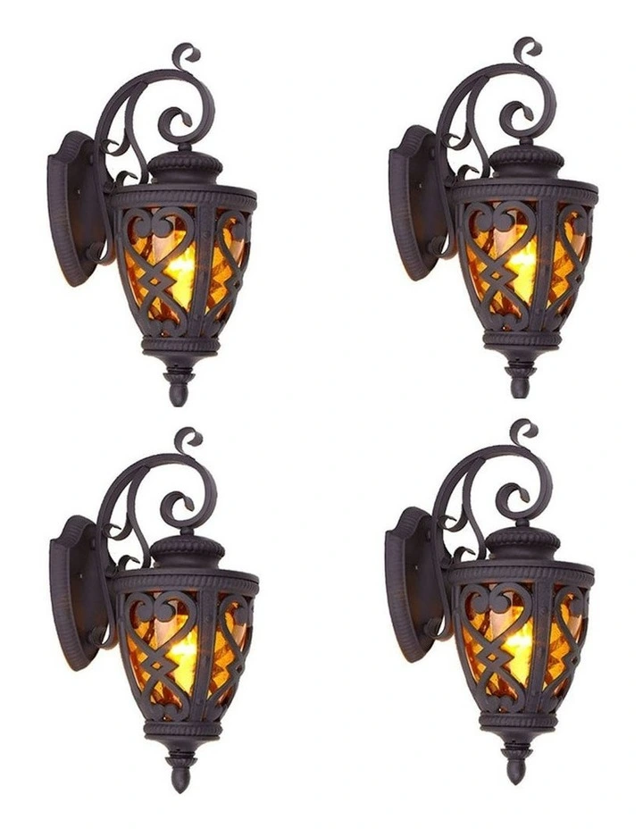Vintage Outdoor Wall Lantern 4x 57cm in Dark Brown image 1