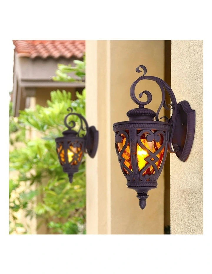 Vintage Outdoor Wall Lantern 4x 57cm in Dark Brown image 5