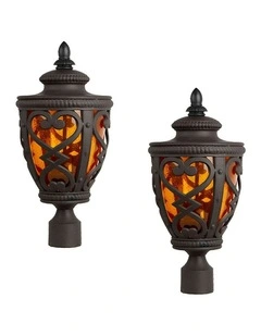 Vintage Lamp 2X 50.8cm Elegant Post Light with Aluminum and Glass Lantern Classic Outdoor Lighting
