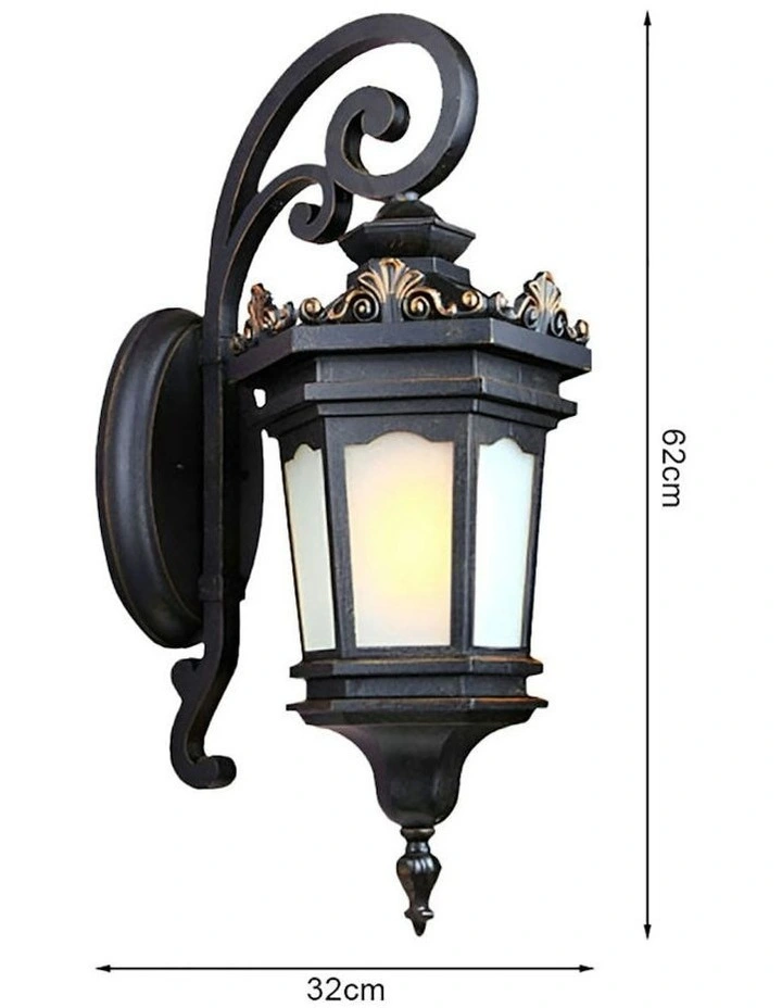Vintage Elegant Aluminum And Glass Design Lantern 62cm x2 in Black image 4