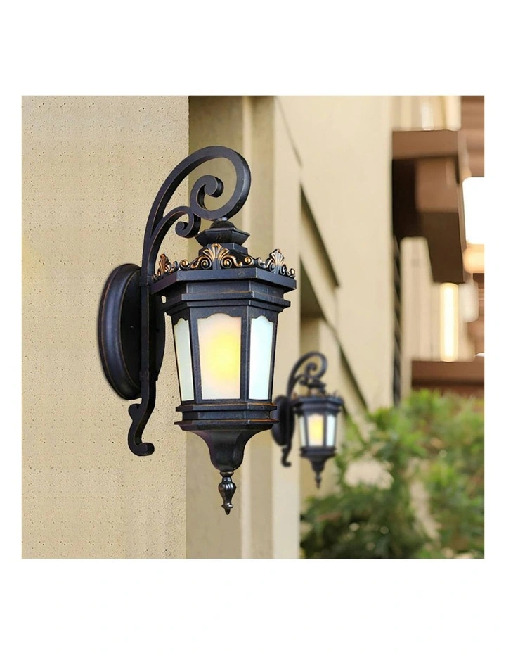 Vintage Elegant Aluminum And Glass Design Lantern 62cm x6 in Black image 2