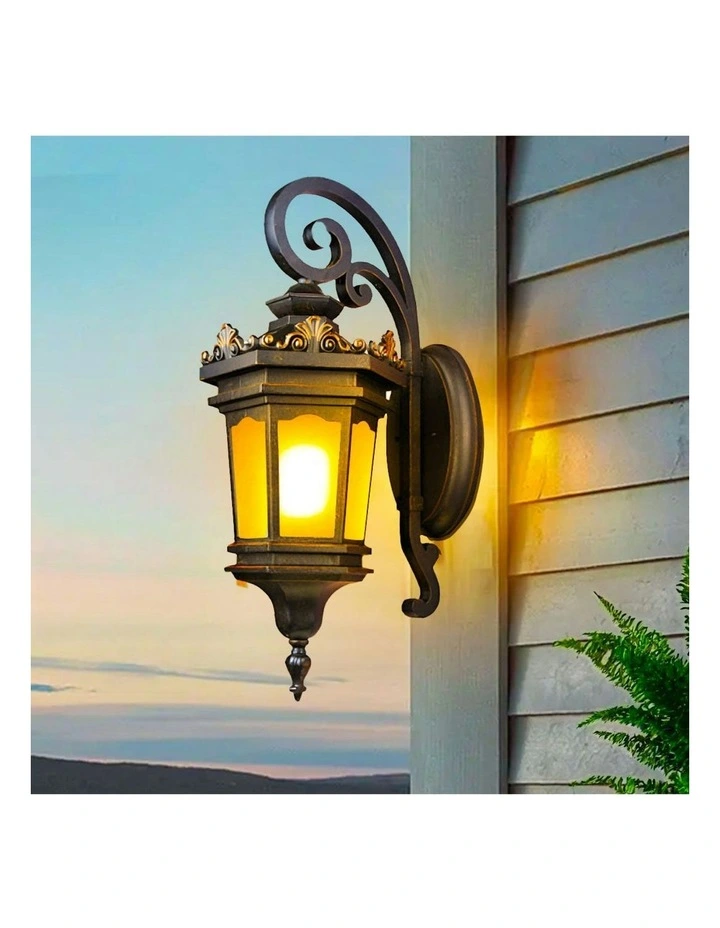 Vintage Elegant Aluminum And Glass Design Lantern 62cm x6 in Black image 3