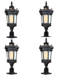 Vintage Elegant Aluminum And Glass Outdoor Light 4X 72cm