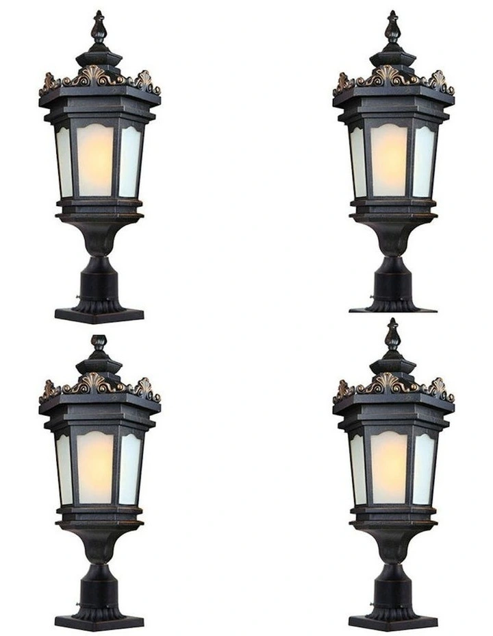 Vintage Elegant Aluminum And Glass Outdoor Light 4X 72cm image 1