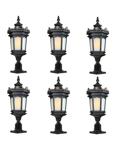 Vintage Elegant Aluminum And Glass Outdoor Light 72cm x6 in Black