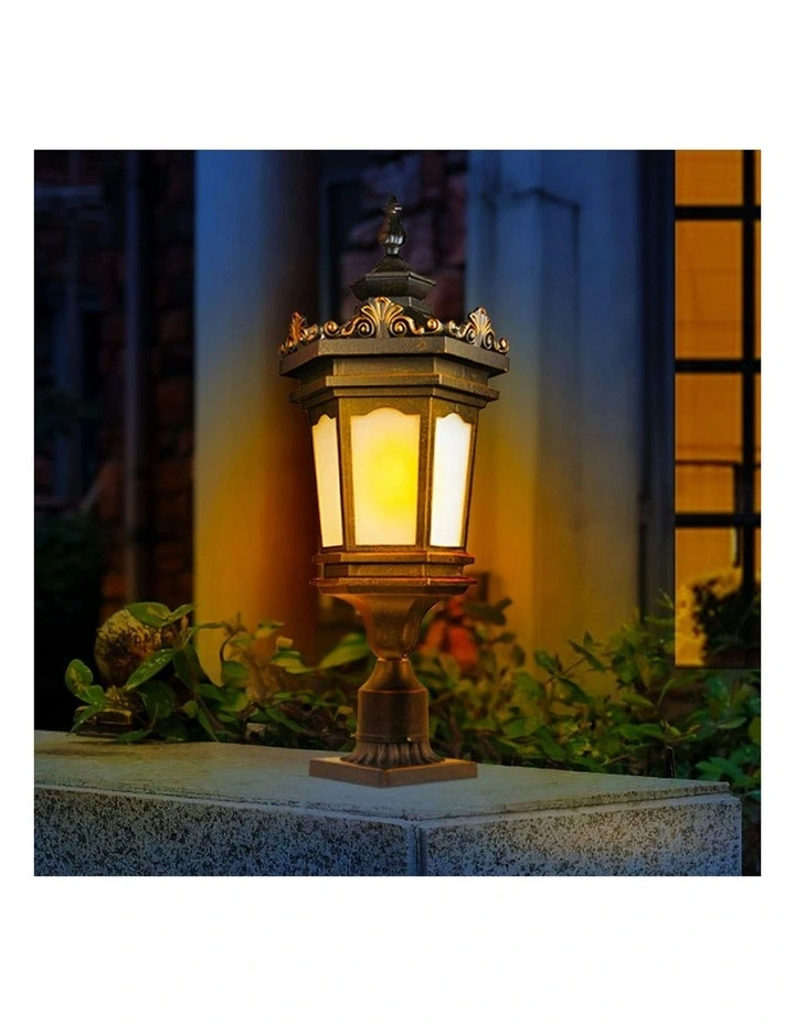 Vintage Elegant Aluminum And Glass Outdoor Light 72cm x6 in Black image 3