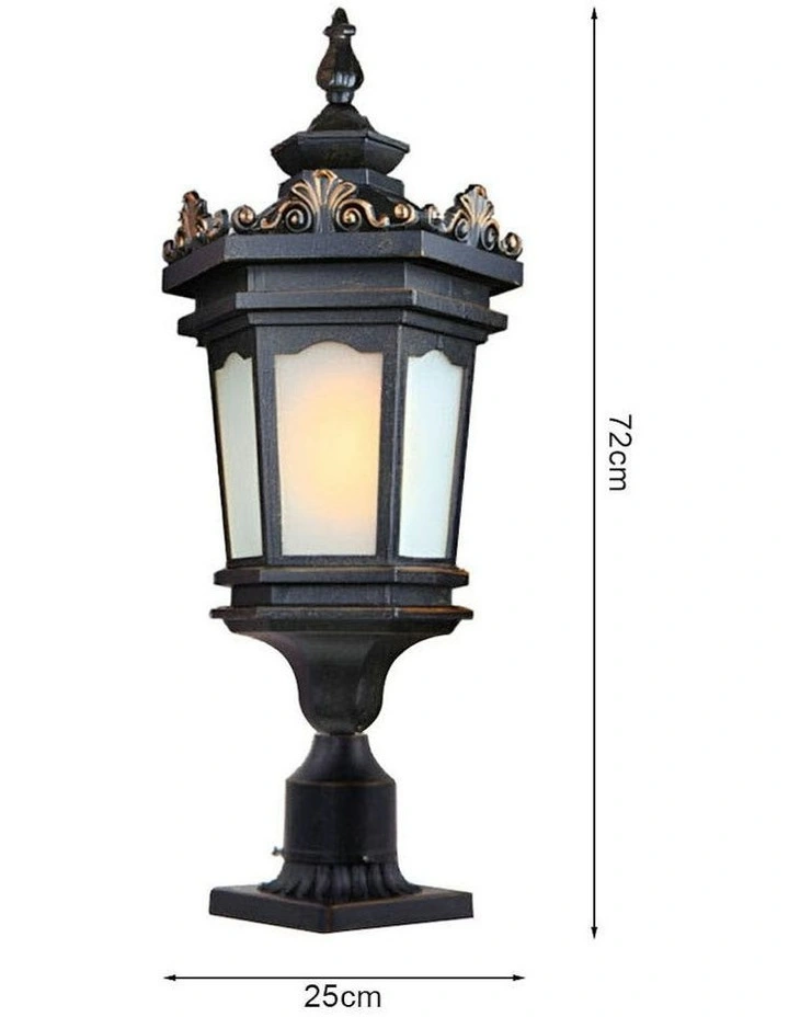 Vintage Elegant Aluminum And Glass Outdoor Light 72cm x6 in Black image 4