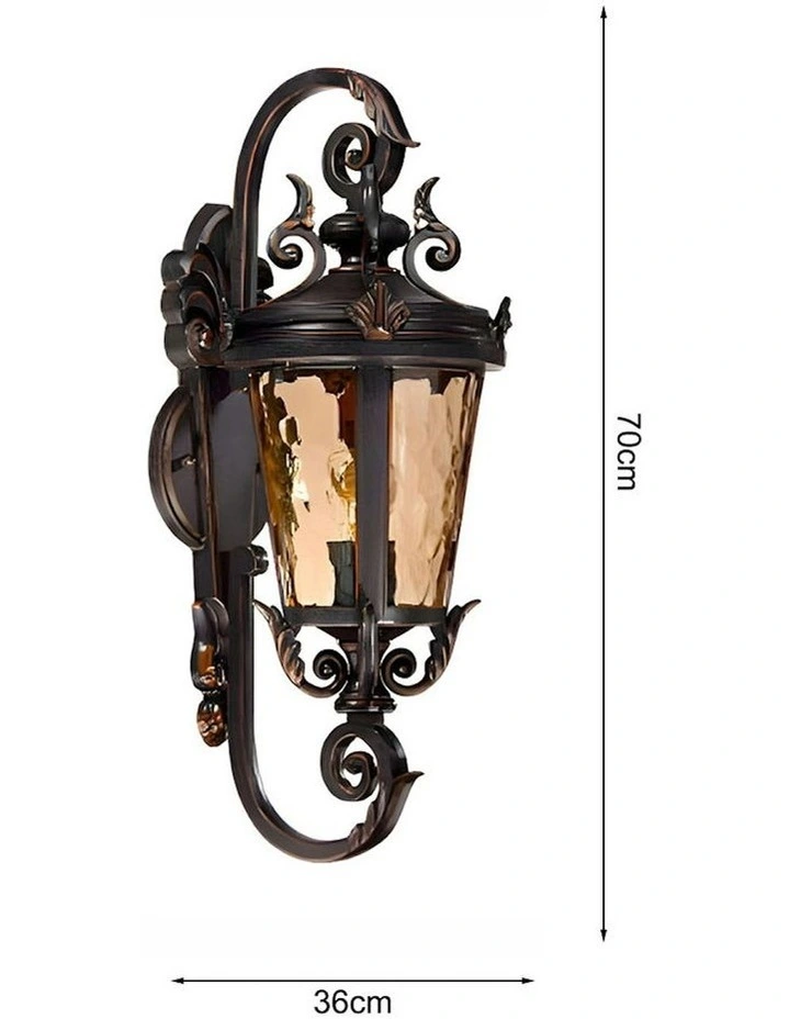 Vintage Aluminum Glass Lantern Wall Light 70cm x4 in Brown image 4
