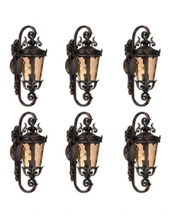 Vintage Aluminum Glass Lantern Wall Light for Aussie Homes 6X 70cm in Brown