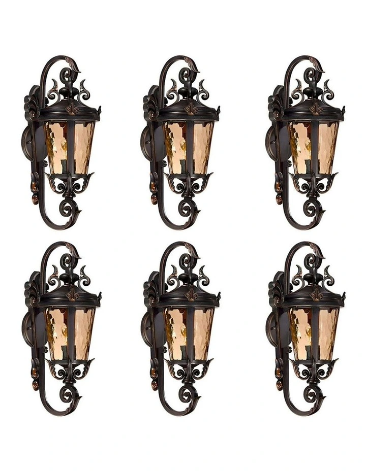 Vintage Aluminum Glass Lantern Wall Light for Aussie Homes 6X 70cm in Brown image 1