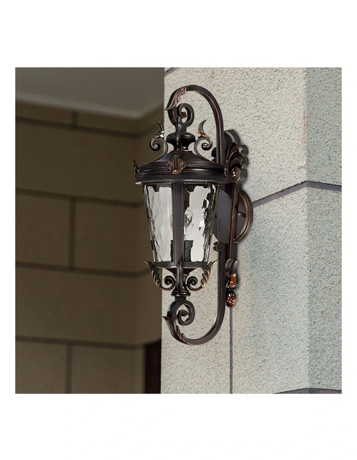 Vintage Aluminum Glass Lantern Wall Light for Aussie Homes 6X 70cm in Brown image 2