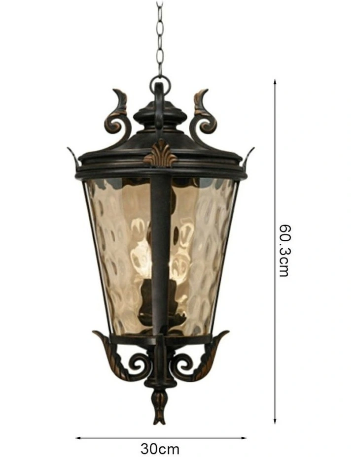 Vintage Aluminum and Glass Lantern 2X 60.3cm in Dark Brown image 4