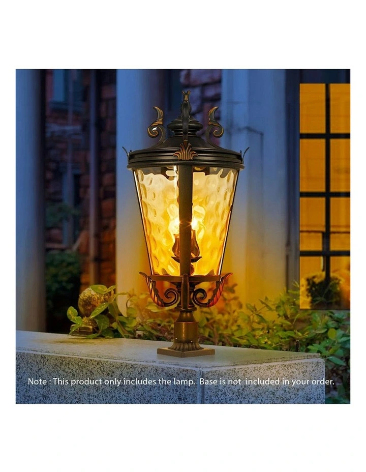 Vintage Lantern Aluminum & Glass Wall Lamp 71.2cm X2 in Dark Brown image 2