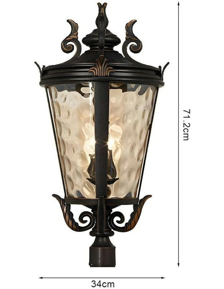 Vintage Lantern Aluminum & Glass Wall Lamp 71.2cm X2 in Dark Brown image 4