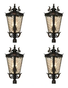 Vintage Lantern Modern Aluminum & Glass Wall Lamp 71.2cm x4 in Dark Brown