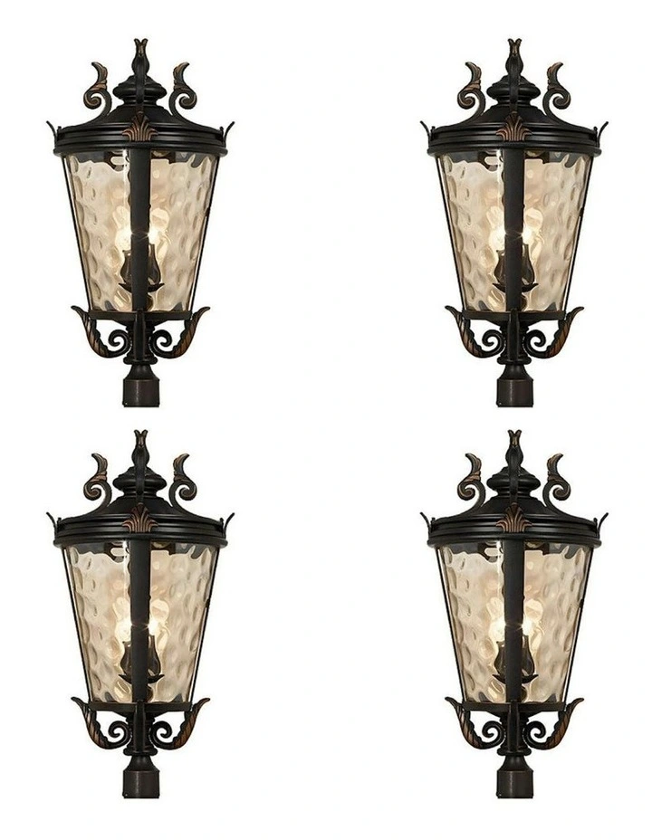 Vintage Lantern Modern Aluminum & Glass Wall Lamp 71.2cm x4 in Dark Brown image 1