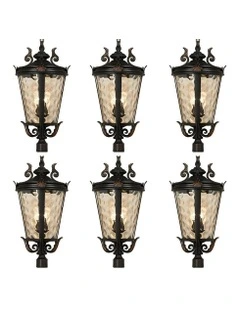 6X 71.2cm Vintage Lantern Wall Lamp Modern Aluminum & Glass Wall Light