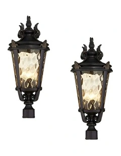 Vintage Outdoor Post Lantern Light Classic Charm for Patios 2X 63.5cm