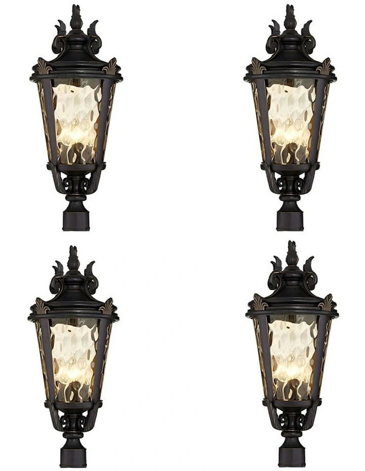 Vintage Outdoor Post Lantern Light Classic Charm for Patios 4X 63.5cm image 1