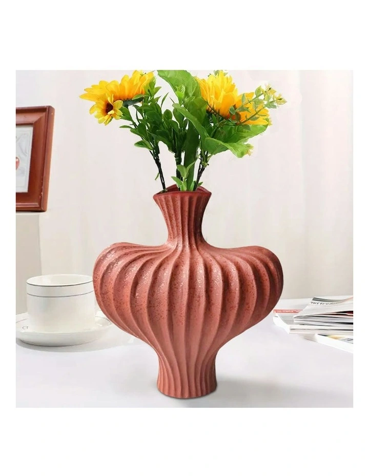 Small Ornament Vases 2X 25X24cm in Red image 4