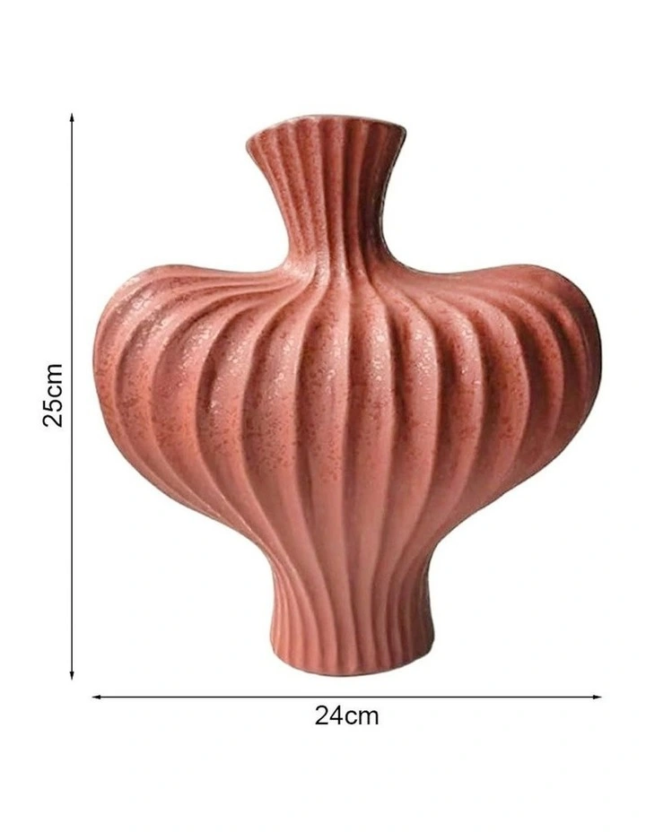Small Ornament Vases 2X 25X24cm in Red image 6
