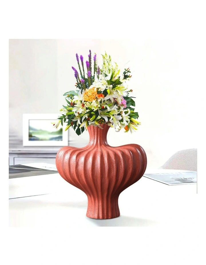 Ornament Large Vases 2x 28X30cm in Red image 3
