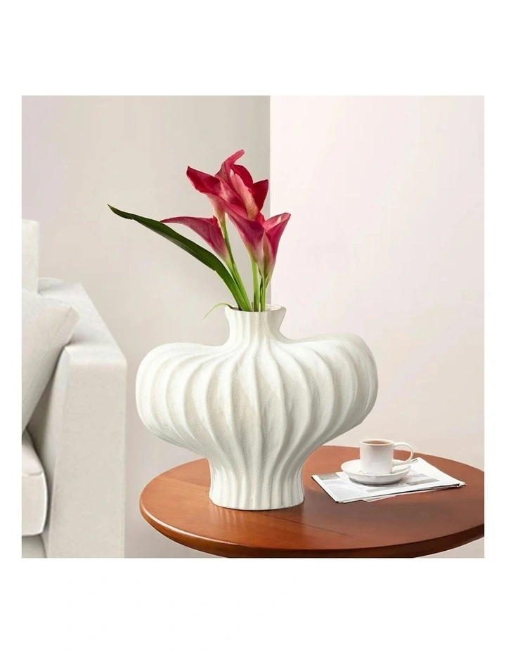 Ornament Large Vases 2x 25x24cm in White image 2