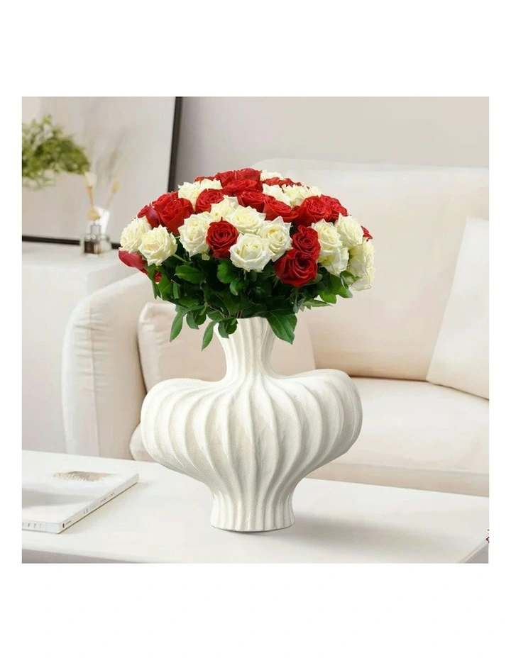Ornament Large Vases 2x 25x24cm in White image 3