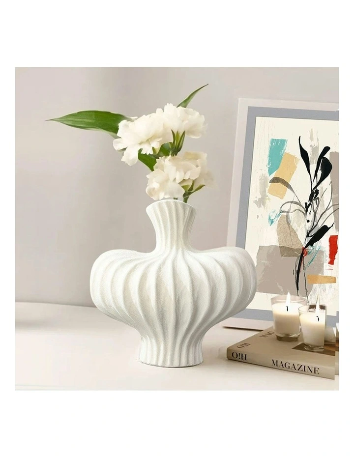 Ornament Large Vases 2x 25x24cm in White image 4