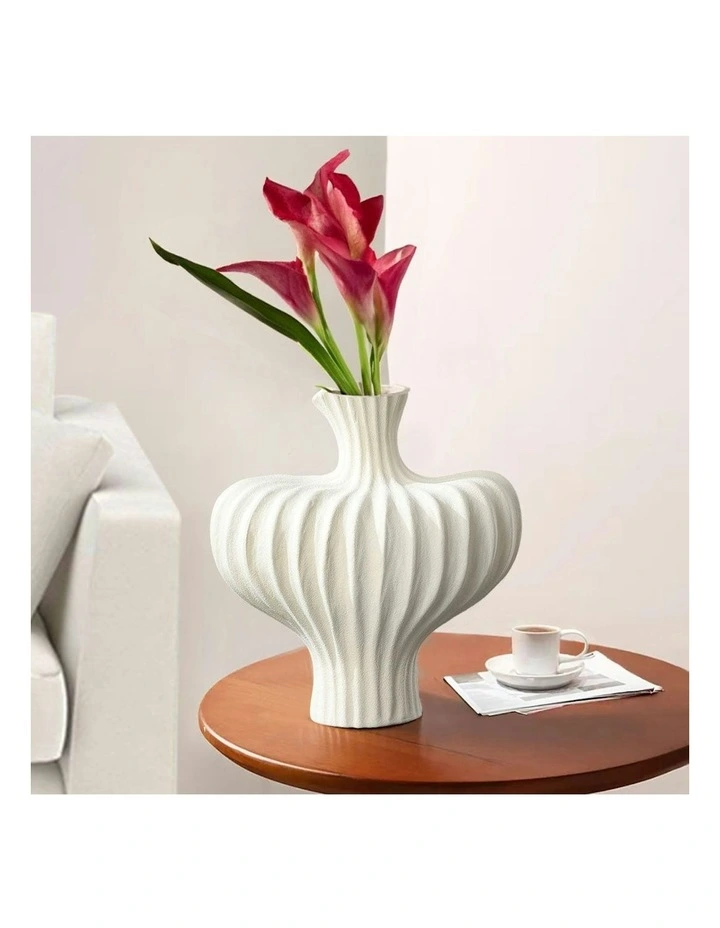 Ornament Large Vases 2x 28X30cm in White image 2