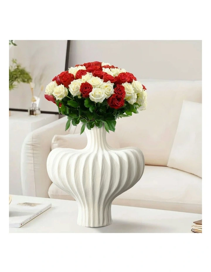 Ornament Large Vases 2x 28X30cm in White image 3