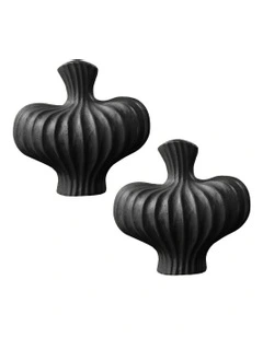 Ornament Small Vases 2X 25X24cm in Black