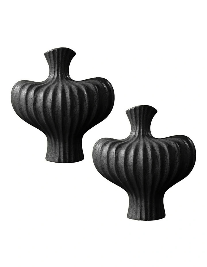 Ornament Large Vases 2X 28x30cm in Black image 1