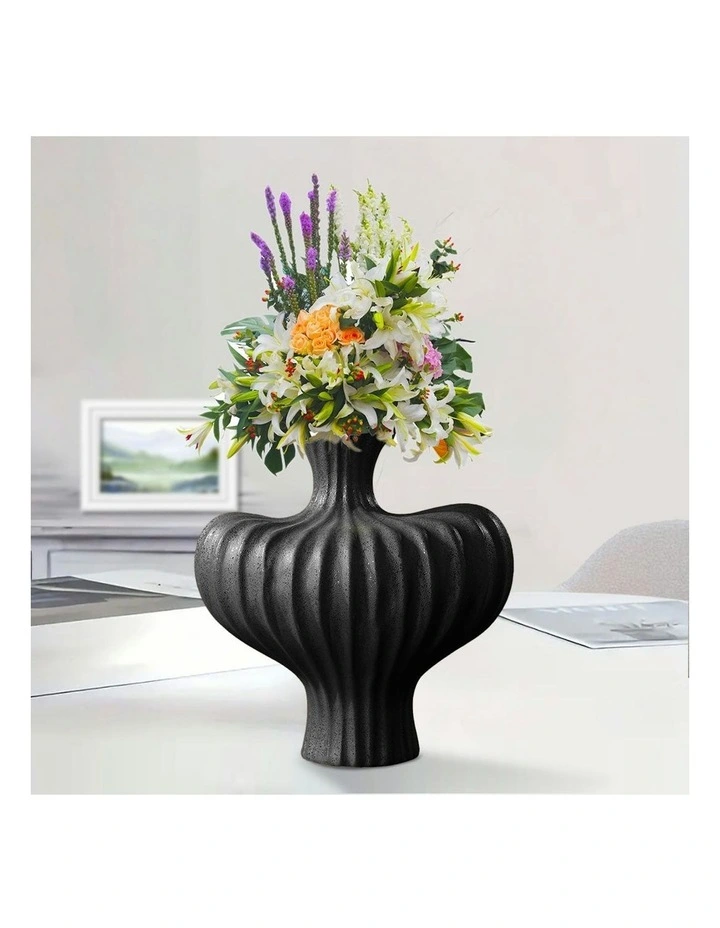 Ornament Large Vases 2X 28x30cm in Black image 3