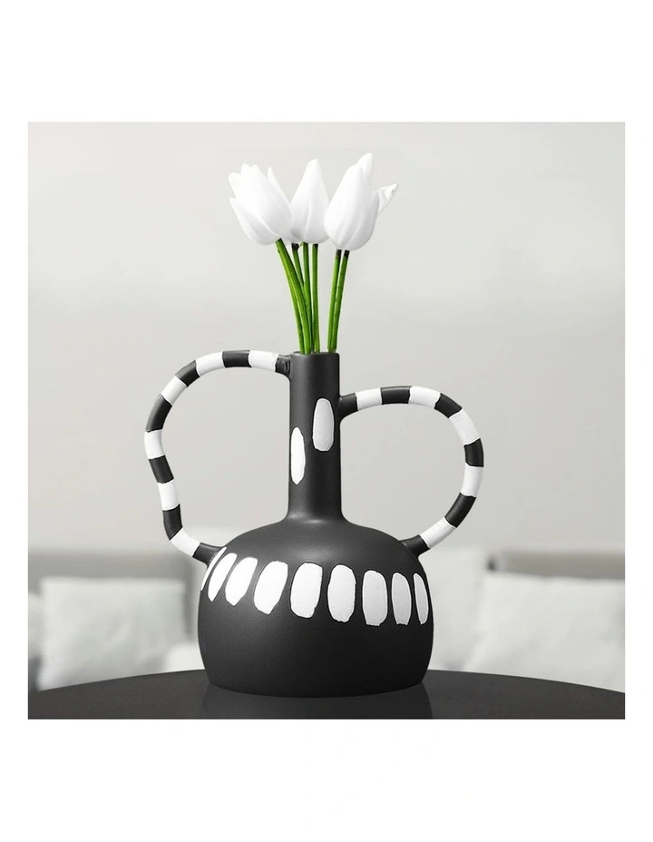 Ornament Vase With Polka Dot 2X 26.5x17cm in Black/White image 4