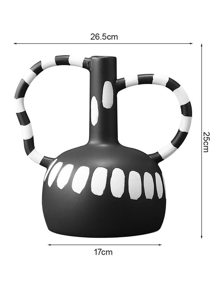 Ornament Vase With Polka Dot 2X 26.5x17cm in Black/White image 5